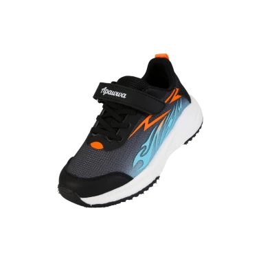 Buty dziecięce sportowe Apawwa na rzep G1855P czarno pomarańczowe