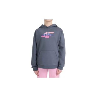 Bluza dresowa regular z kapturem dziewczęca 4F TSWSF2270-22S